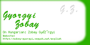 gyorgyi zobay business card